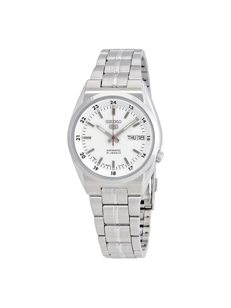 Nwt Seiko Series 5 Automatic DateDay White Dial Mens Watch